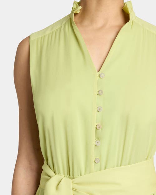 Santorelli Nirva Sleeveless Sleeveless Ruffle-neck Midi Dress
