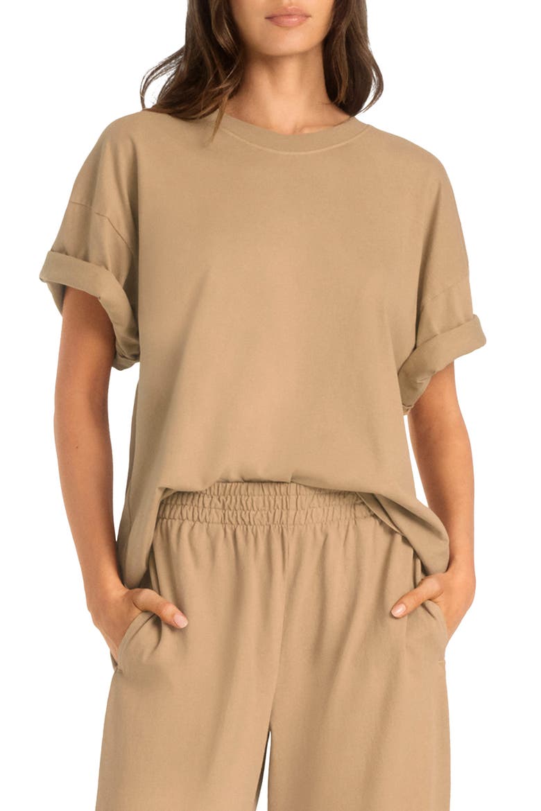Coast Oversize Boyfriend T-Shirt, Main, color, LATTE