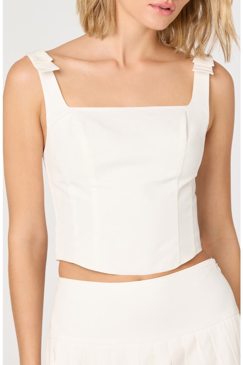 Alexcia Bow Strap Corset Top, Main, color, WHITE
