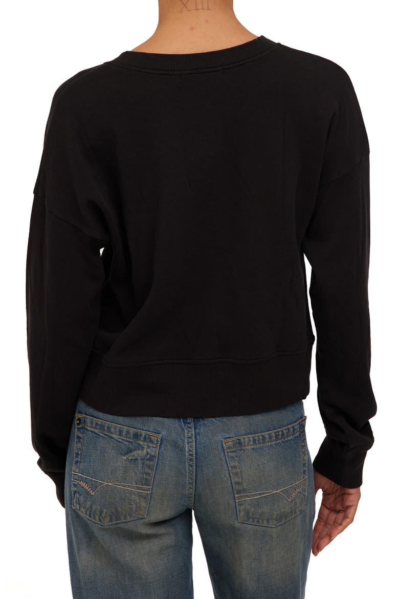 Mulholland Cotton V-Neck Sweatshirt, Alternate, color, BLACK