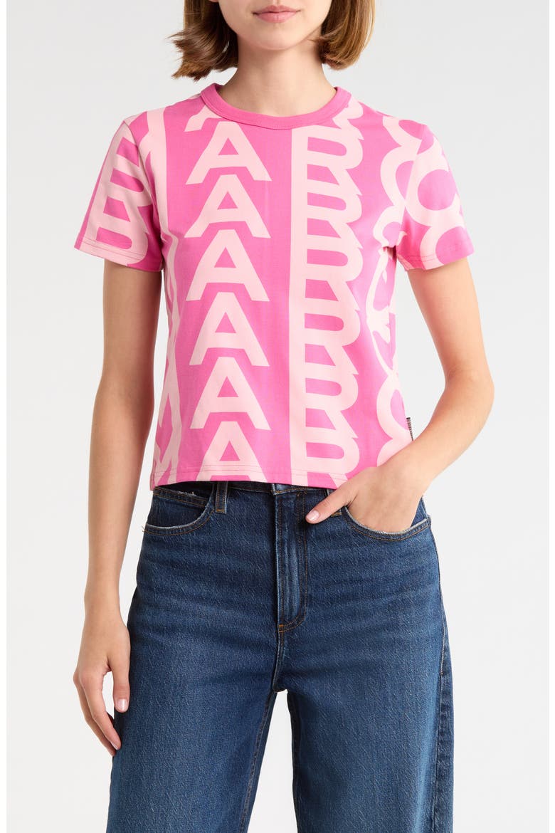 Monogram Baby Tee, Main, color, LIGHT PINK/PINK