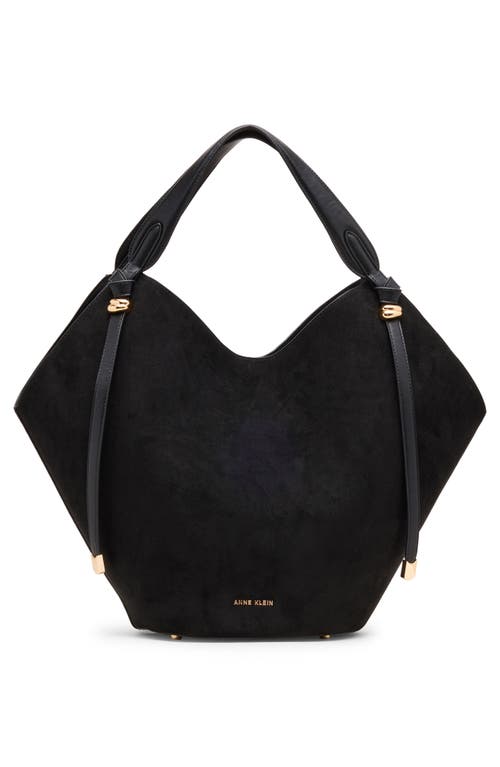 Anne Klein Large Hobo Shoulder Bag In Black