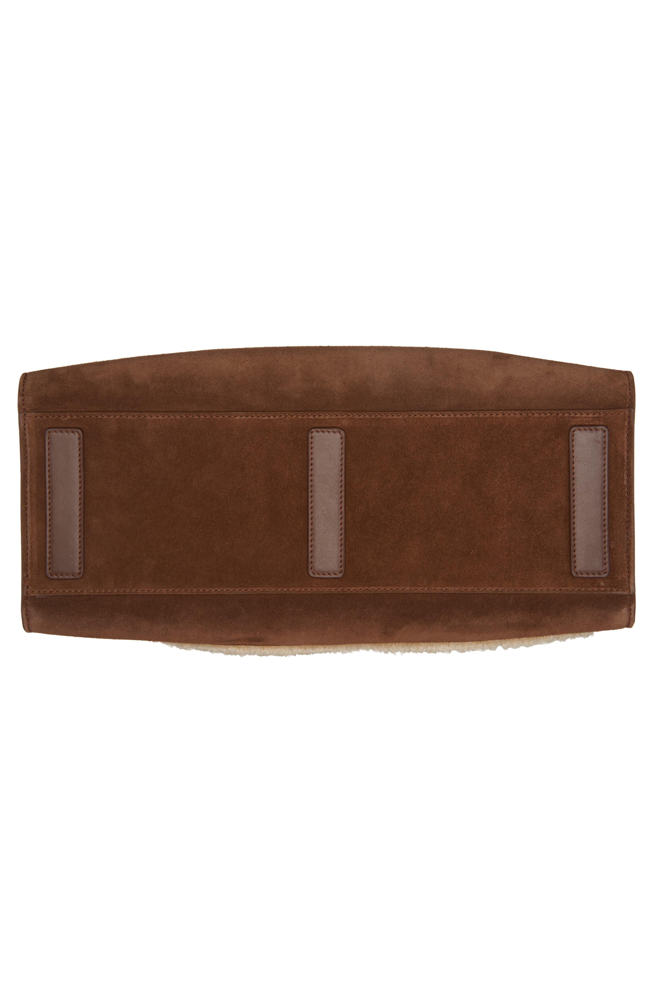 Dolce&Gabbana DG Logo Daily Suede & Faux Shearling Tote, Alternate, color, 