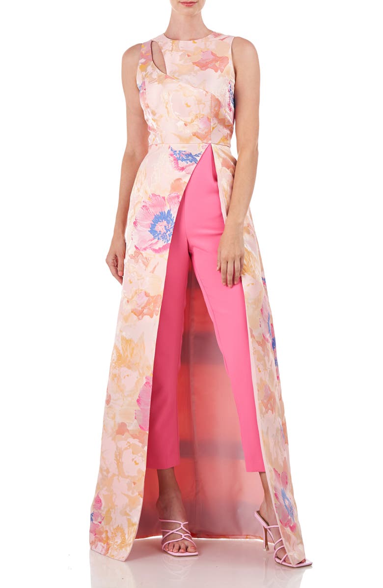 Kay Unger Nova Floral Maxi Jumpsuit, Main, color, 