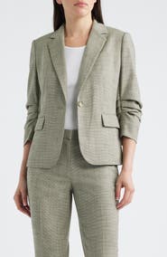 Anne Klein Scrunch Sleeve One-Button Blazer