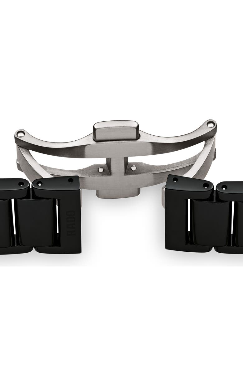 RADO True Square Automatic Open Heart Ceramic Bracelet Watch, Alternate, color, 