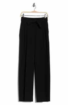 BOSS Tapiana Pleated Tie Waist Straight Leg Pants