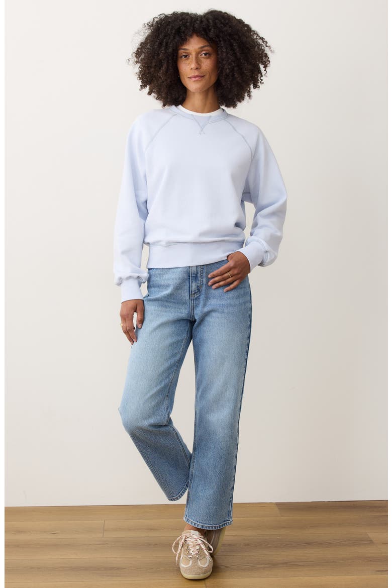 Cloud 9 Reversible Organic Cotton Blend Fleece Crewneck Sweatshirt, Alternate, color, SOFT CHAMBRAY