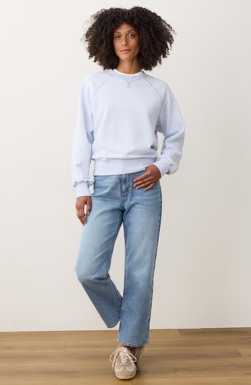 Marine Layer Cloud 9 Reversible Organic Cotton Blend Fleece Crewneck Sweatshirt In Blue