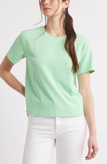 Caslon ® Stripe Crop T-shirt In Multi