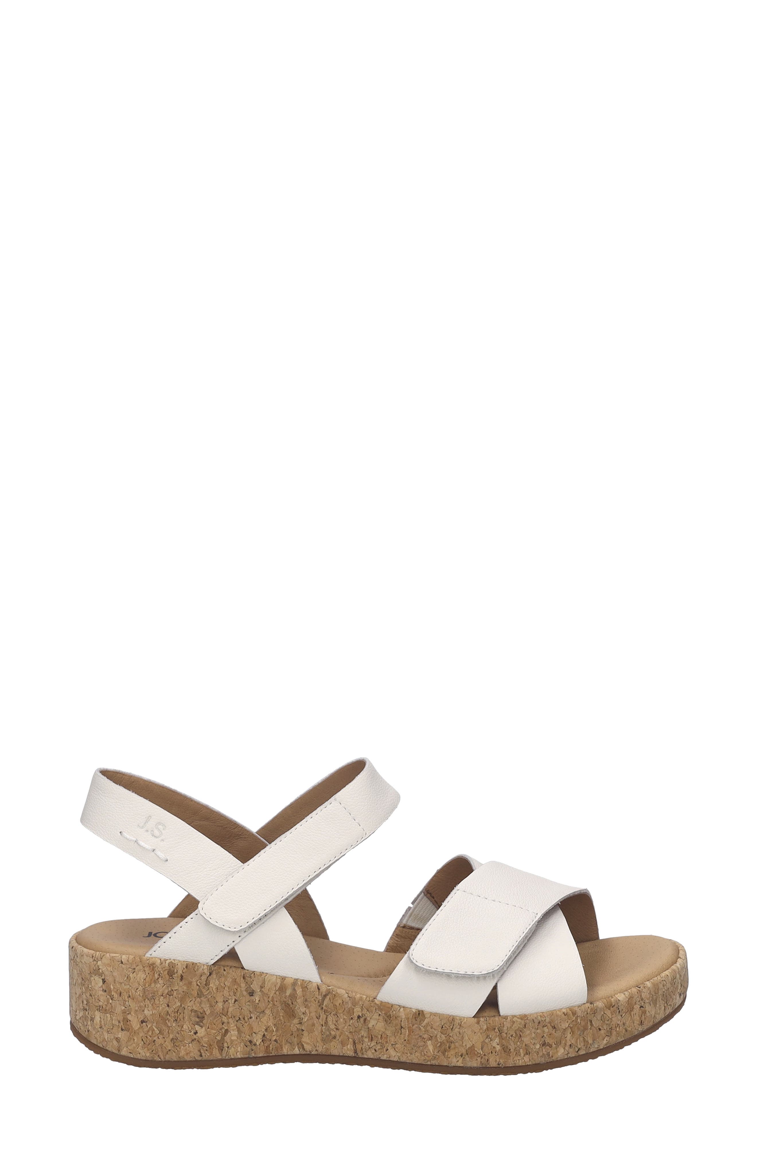 Evita 03 Slingback Platform Wedge Sandal, Alternate, color, WHITE LEATHER
