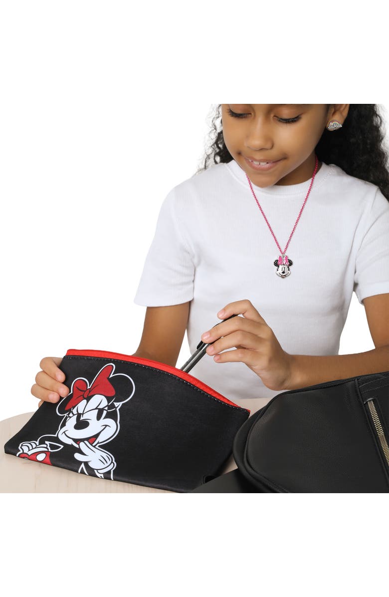 Disney Minnie Mouse Zip Pouch, Alternate, color, Red/Black