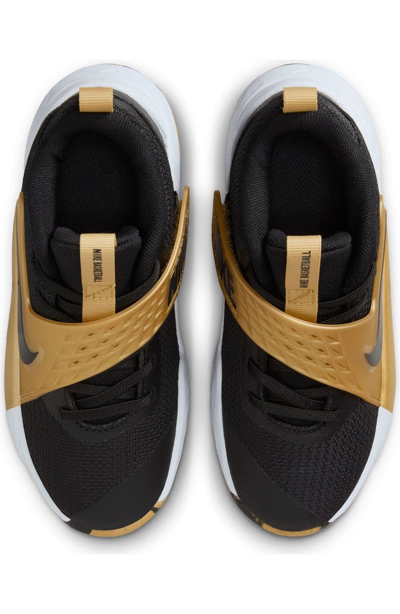 Nike Kids' Team Hustle D 12 Basketball Sneaker, Alternate, color, Black/ Metallic Gold/ White