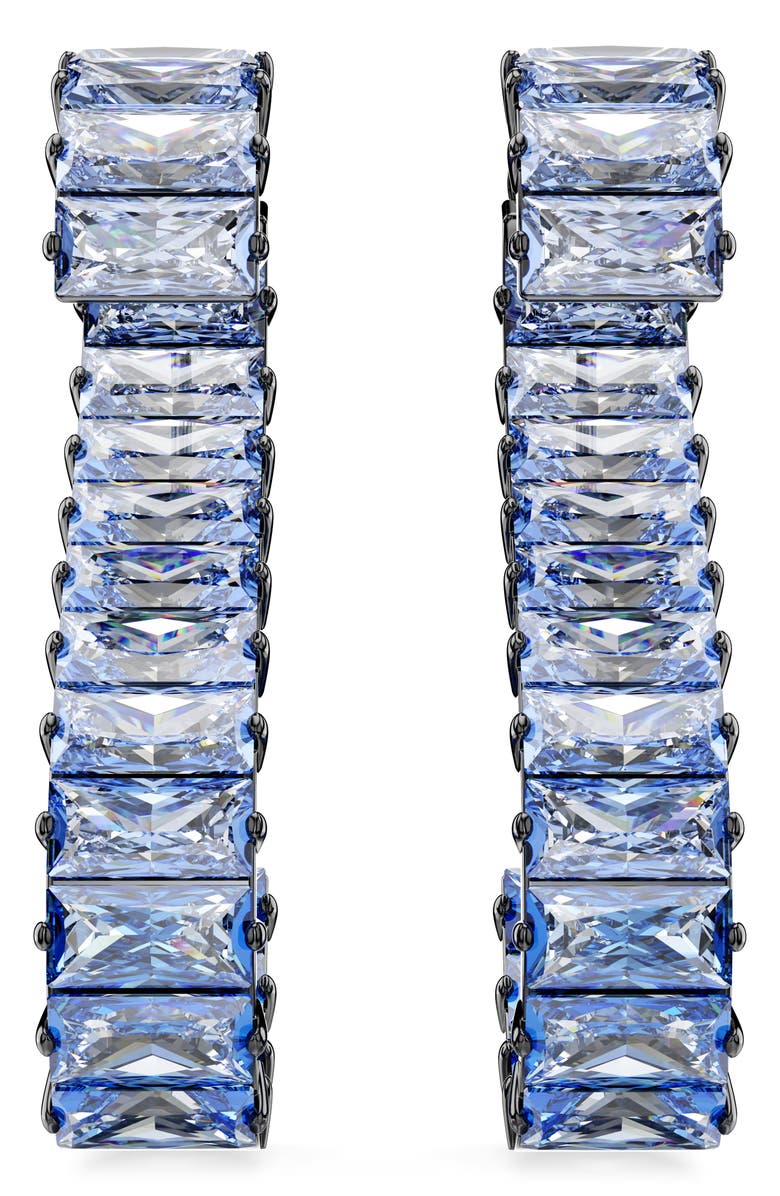 Swarovski Matrix S-Shaped Drop Earrings, Alternate, color, Blue