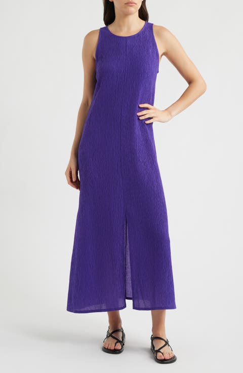 Texture Sleeveless Maxi Dress