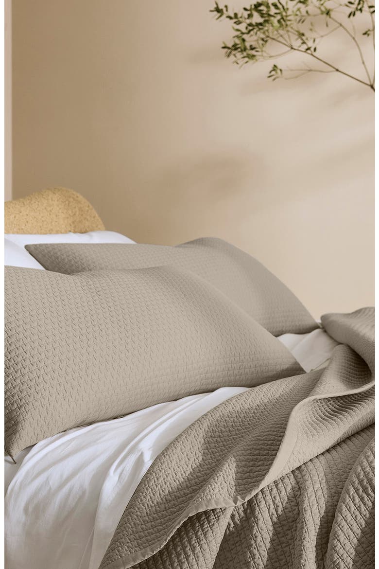 Signature Texture Stitch Quilted Sham, Alternate, color, OAK