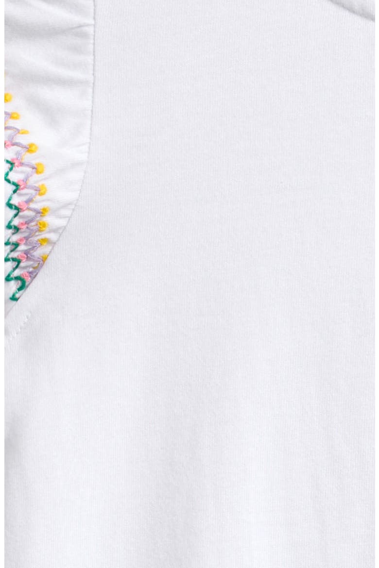Kids' Pom Detail Cotton Top, Alternate, color, WHITE