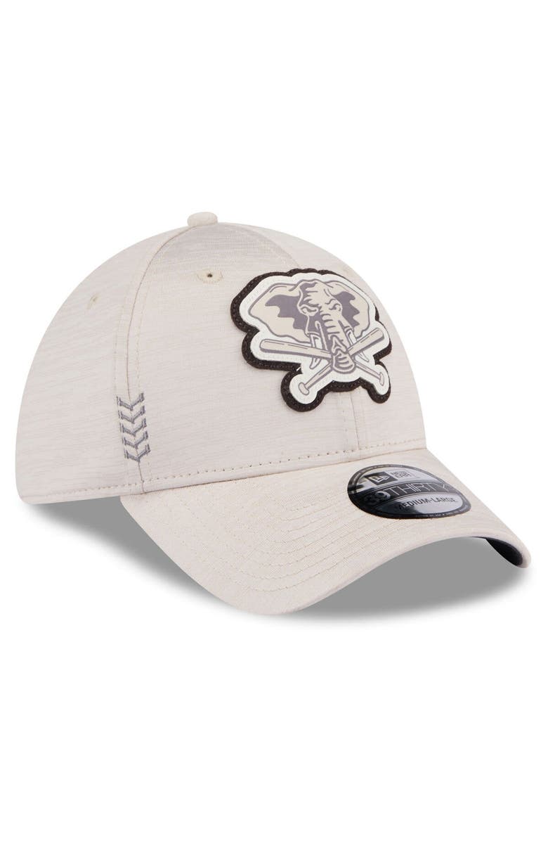 New Era Men's New Era Cream Athletics 2024 Clubhouse 39THIRTY Flex Fit Hat, Alternate, color, Cream