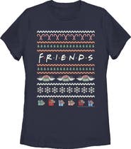 Friends Women's Friends Ugly Christmas Sweater Print Logo Graphic T-Shirt