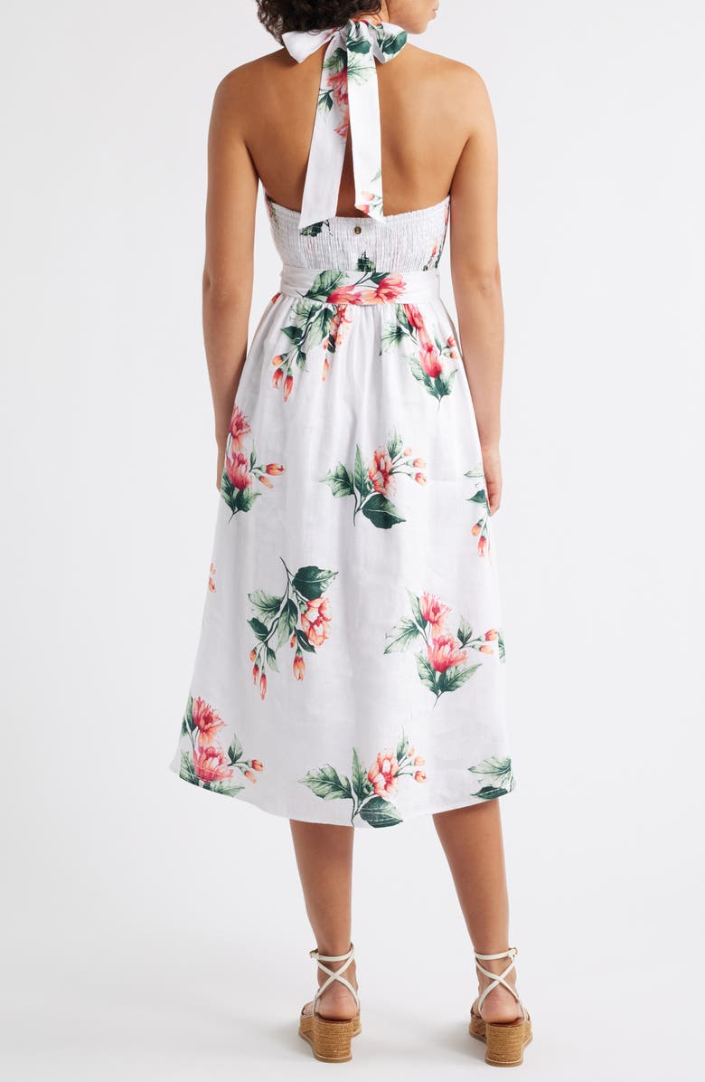 Tommy Bahama Florentina Flourish Halter Midi Dress, Alternate, color, White