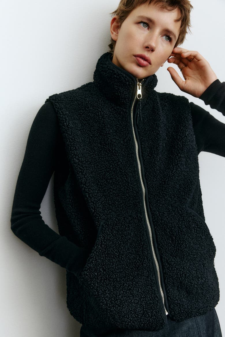 Teddy Gilet, Alternate, color, Black