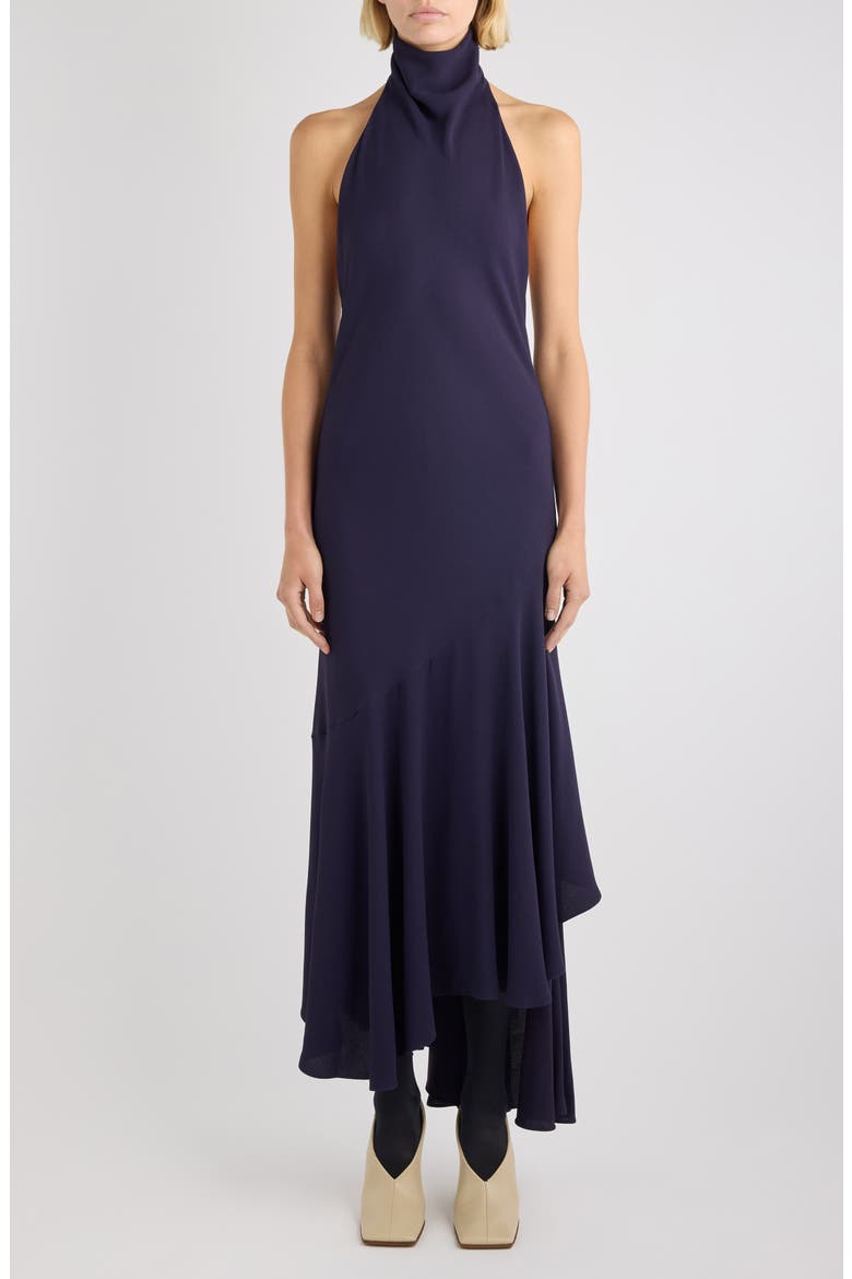 Asymmetric Halter Dress, Main, color, AUBERGINE