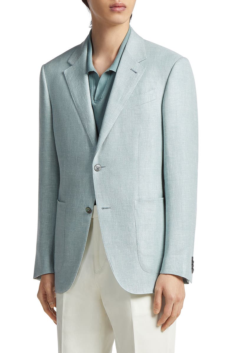 ZEGNA Fairway Crossover Linen & Wool Blend Sport Coat, Main, color, 