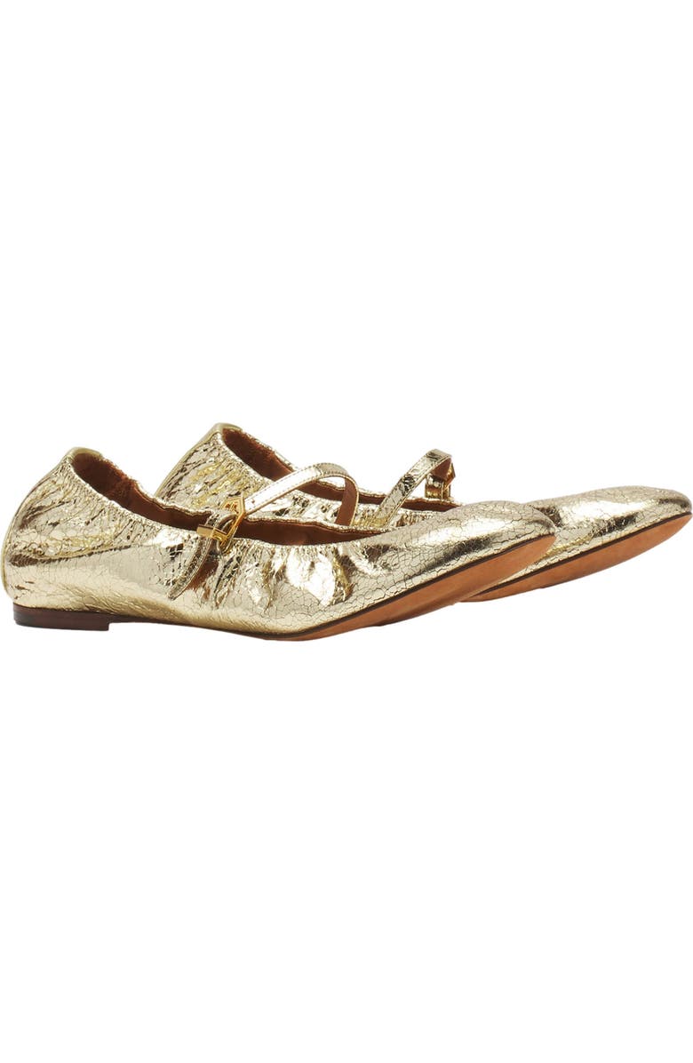 Lanvin MARY JANE IN CRACKLED METALLIC LEATHER, Alternate, color,