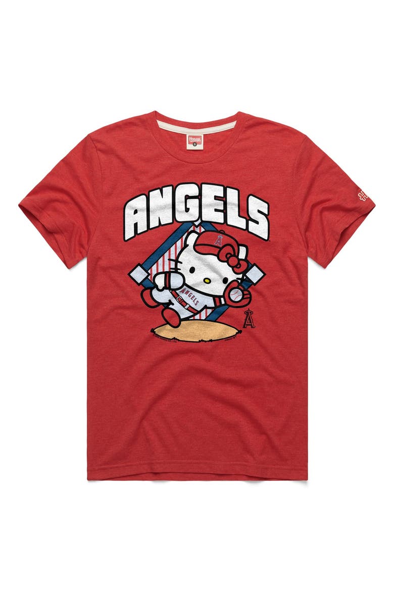 Unisex Homage  Red Los Angeles Angels Hello Kitty Tri-Blend T-Shirt, Main, color, Red