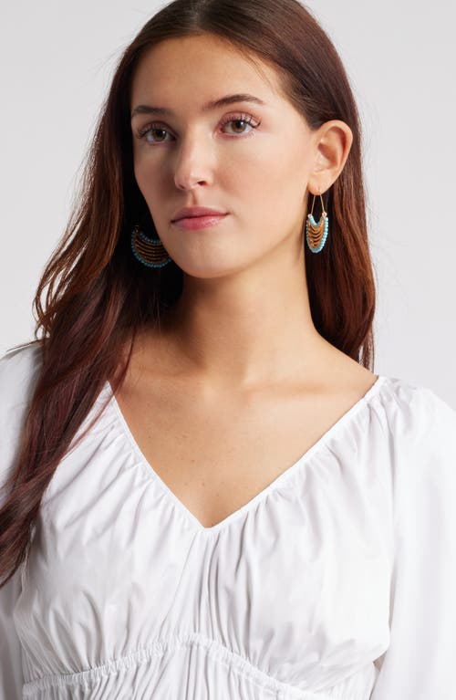 Nordstrom Beaded Crescent Half Hoop Earrings In Multi