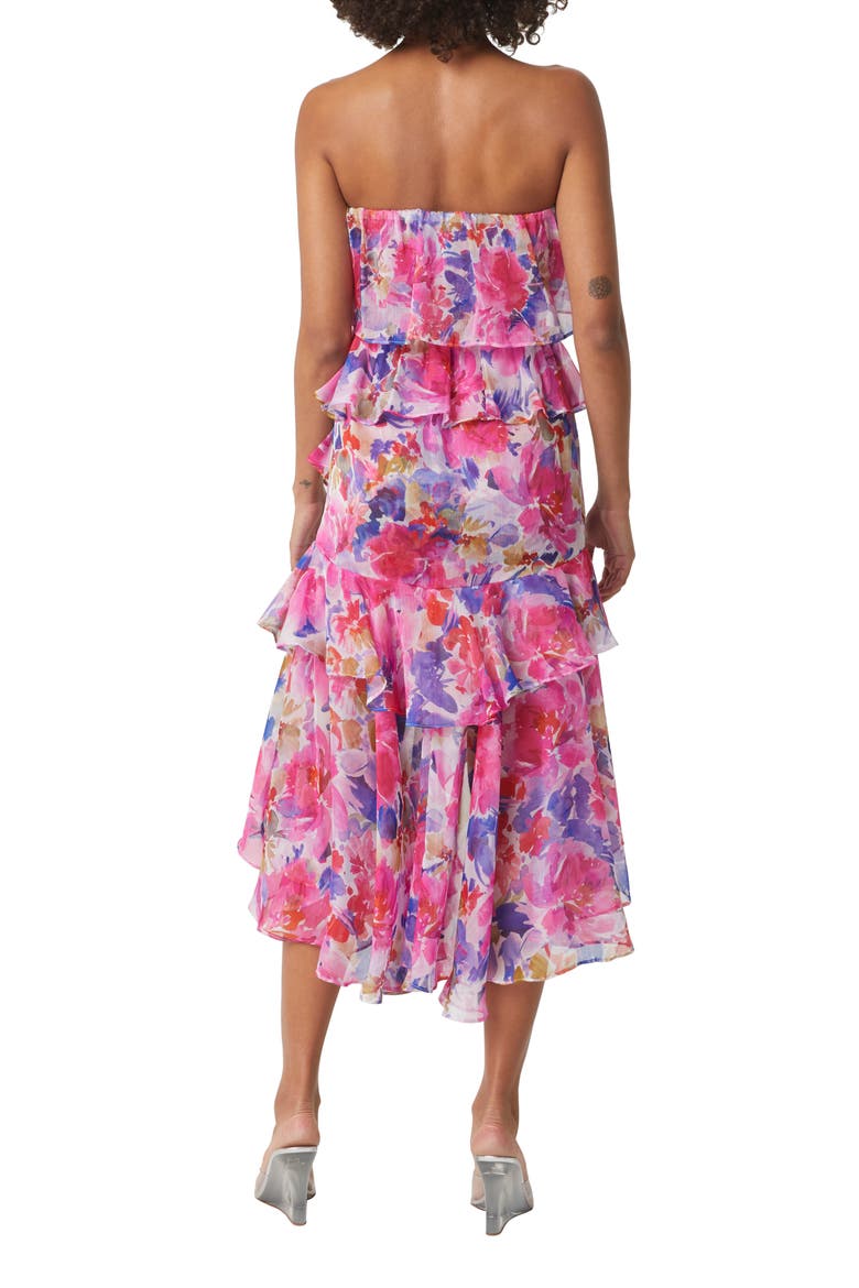 Luciana Floral Strapless Tiered Dress, Alternate, color, IN FULL BLOOM