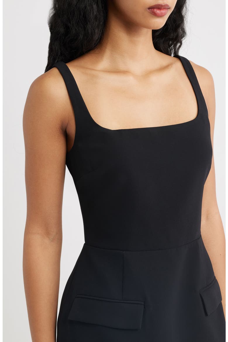 Lily Square Neck Cocktail Minidress, Alternate, color, BLACK