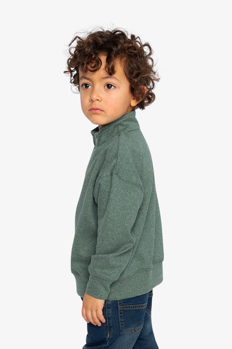 Half Zip Mock Neck Brushed Knit Deer Graphic Sweater, Alternate, color, Dark Green