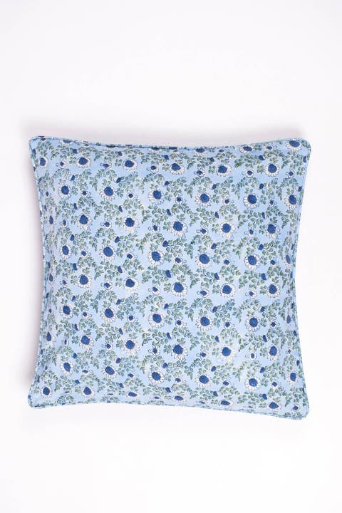 Parijat Piped Blockprint Pillow Cover