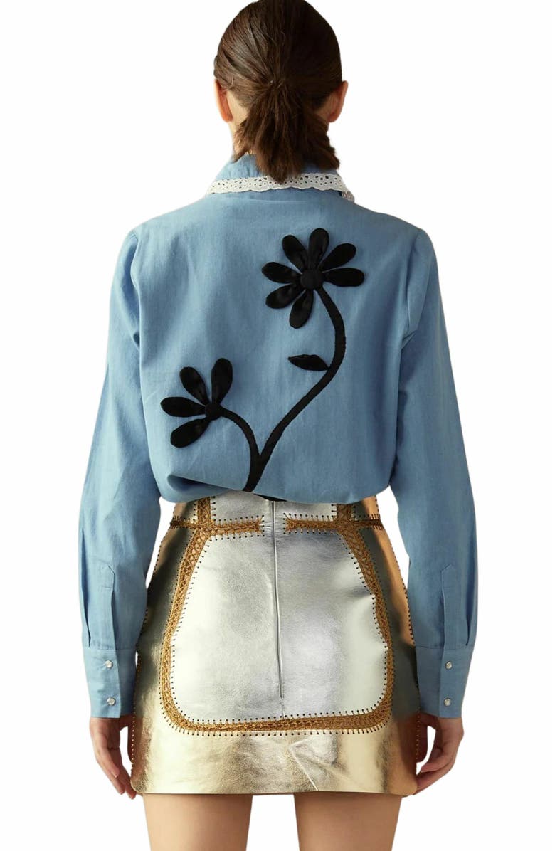 Cynthia Rowley Not My First Rodeo Denim Shirt, Alternate, color, 