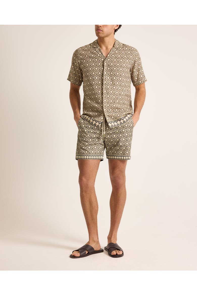 Maitan Relaxed Fit Passetto Print Shirt, Main, color, Bayleaf Green