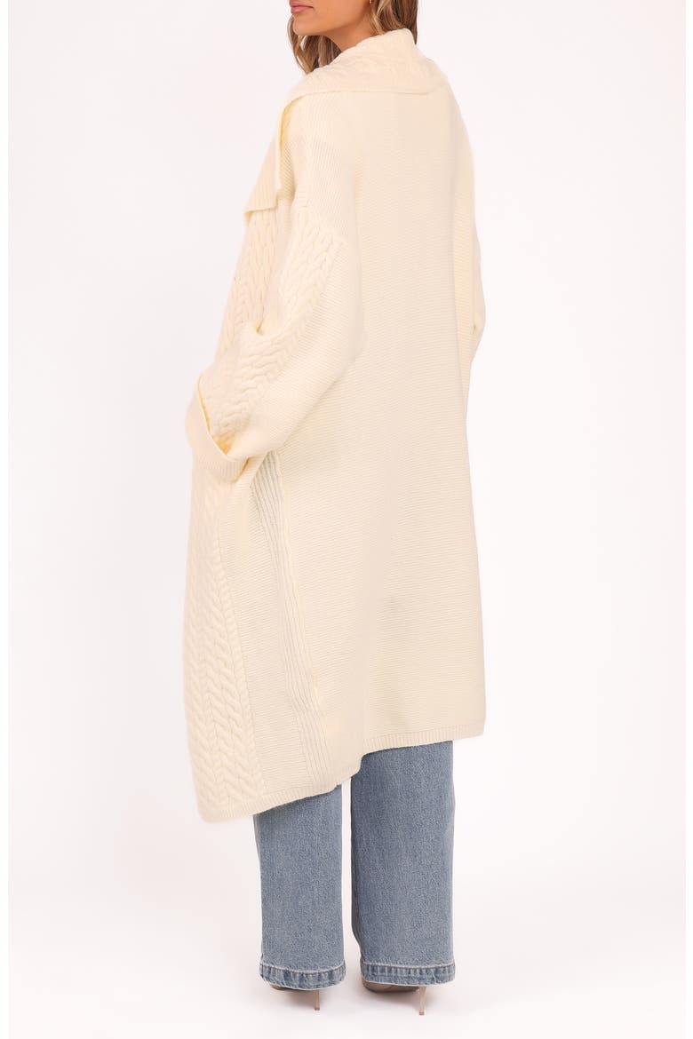 Nova Longline Cable Knit Cardigan, Alternate, color, CREAM