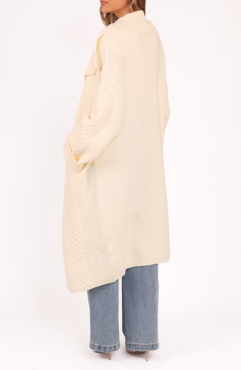 Petal & Pup Nova Longline Cable Knit Cardigan, Alternate, color, Cream