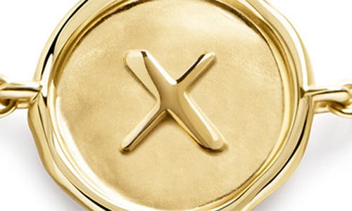 Monica Vinader Initial Stamp Charm Bracelet In 14kt Solid Gold X