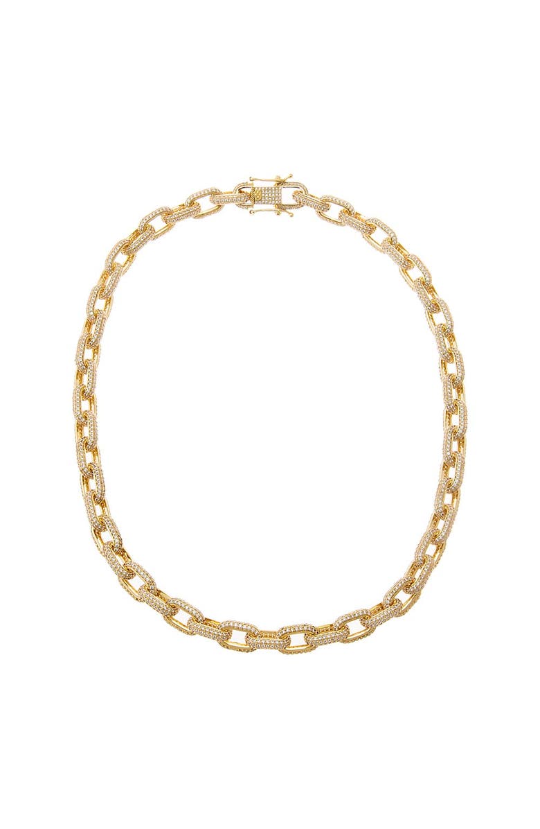 BY ADINA EDEN CZ Twisted Rope Chain Necklace, Main, color, Gold