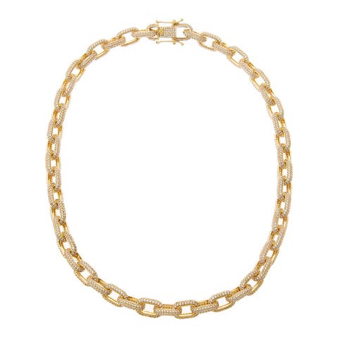 CZ Twisted Rope Chain Necklace