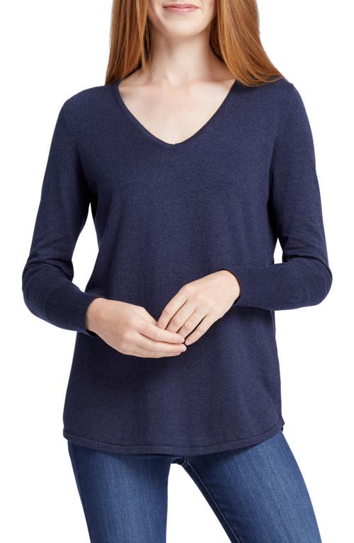 NIC+ZOE Vital V-Neck Sweater in Dark Indigo