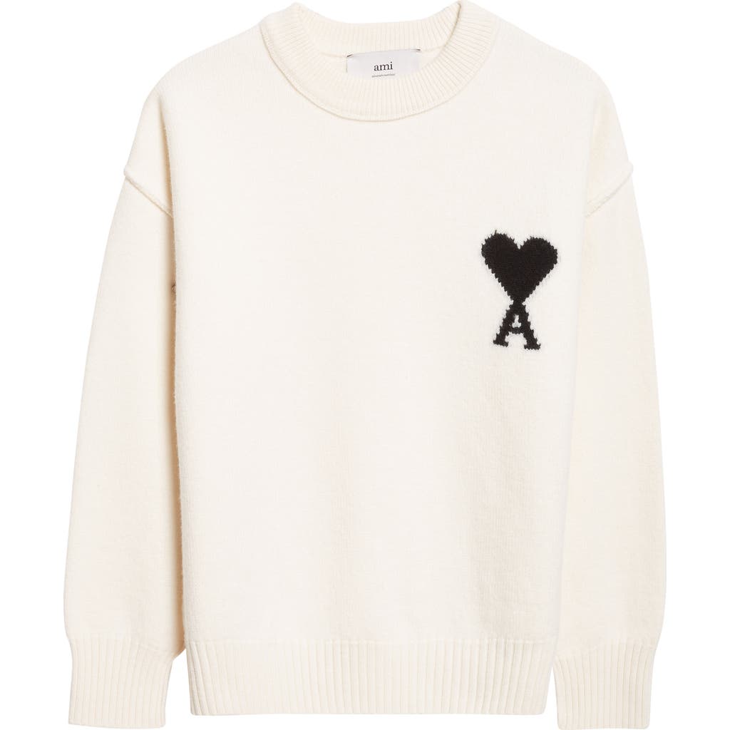 Ami Alexandre Mattiussi Ami Paris White Ami De Coeur Sweater Men