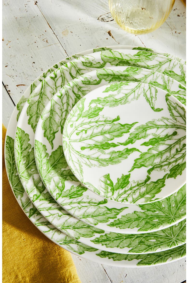 Freya Small Plates - Porcelain - Set 4, Alternate, color, GREEN