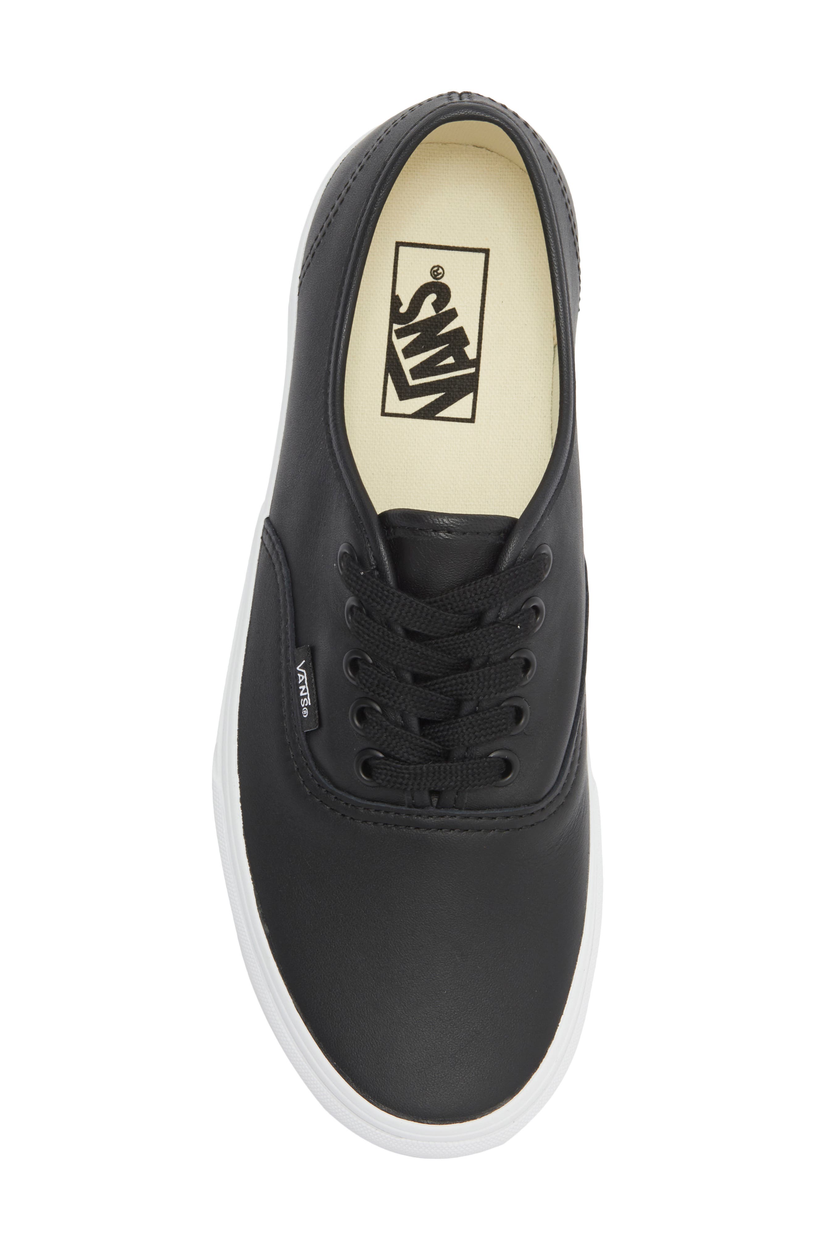 Vans Authentic Leather Sneaker, Alternate, color, Leather Black/True White