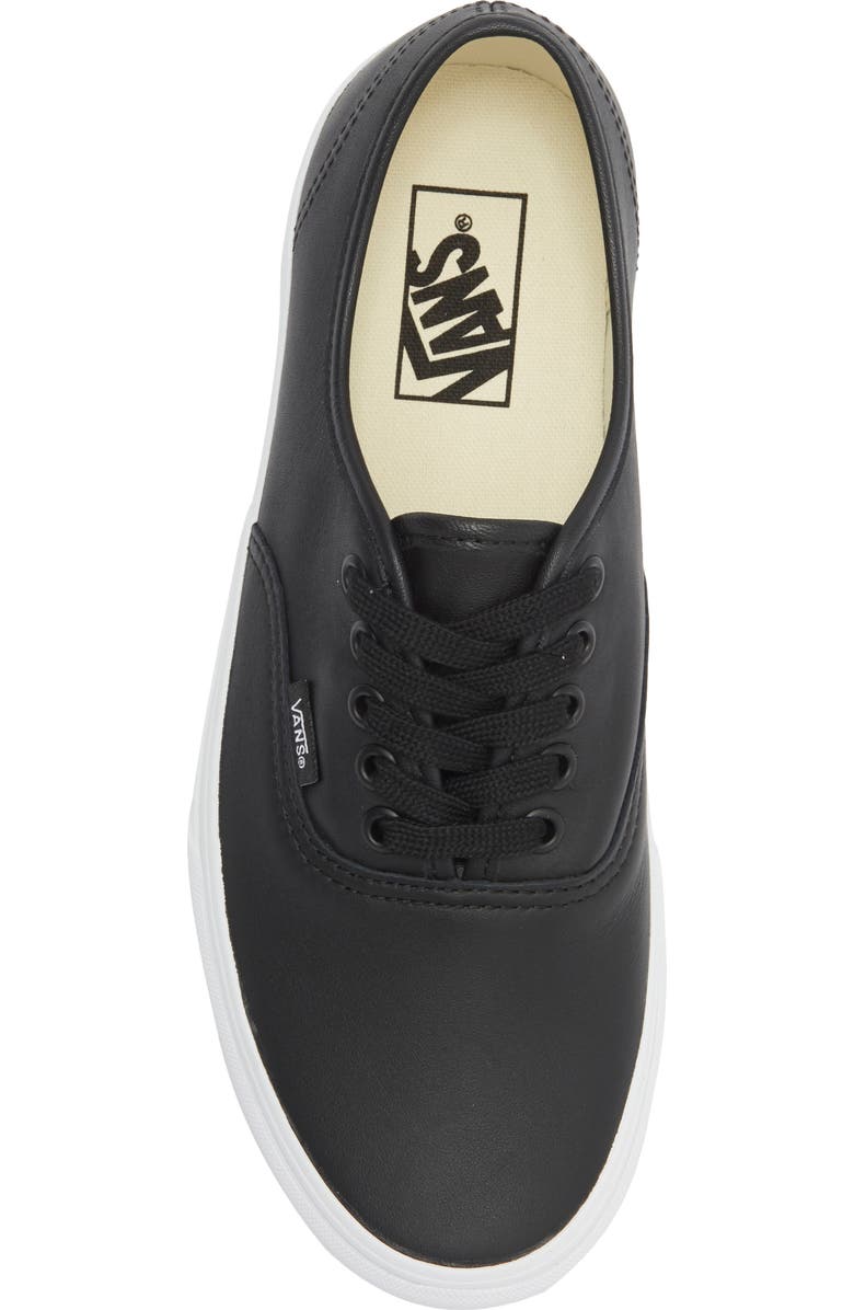 Vans Authentic Leather Sneaker, Alternate, color, Leather Black/True White