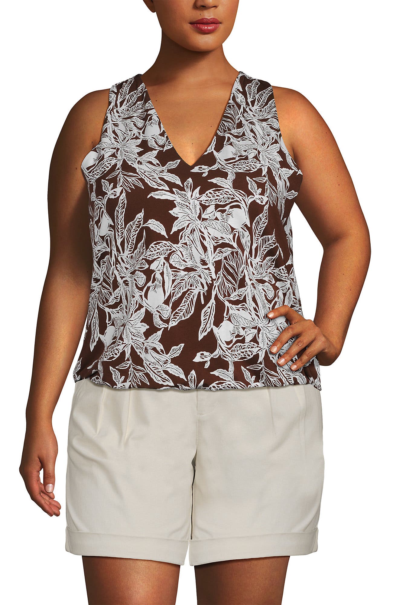 Lightweight Jersey Blouson Vneck Tank