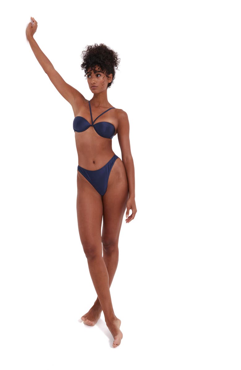 Flirtt Gottex Satin Touch Molded Cups Halter Bikini Top, Alternate, color, 