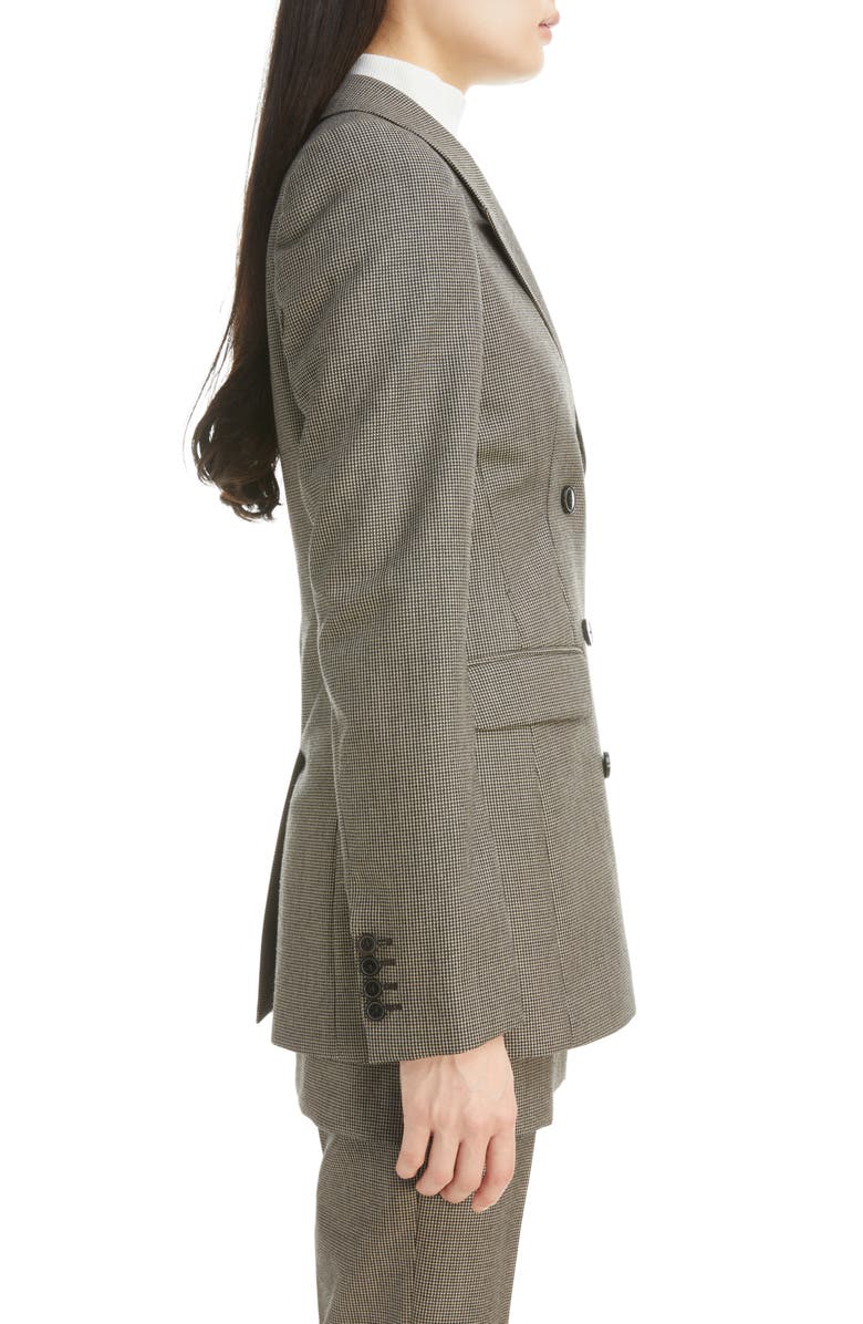 Dries Van Noten Bow Double Breasted Wool Tweed Blazer, Alternate, color,