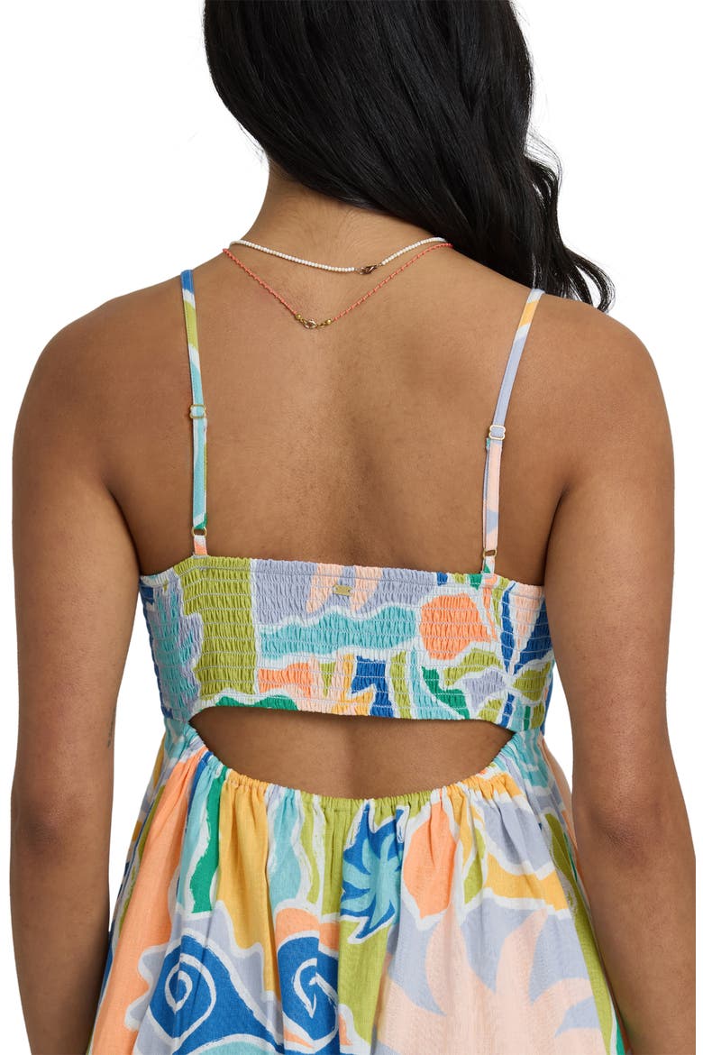 Island Life Cotton & Linen Midi Sundress, Alternate, color, BLUE MULTI